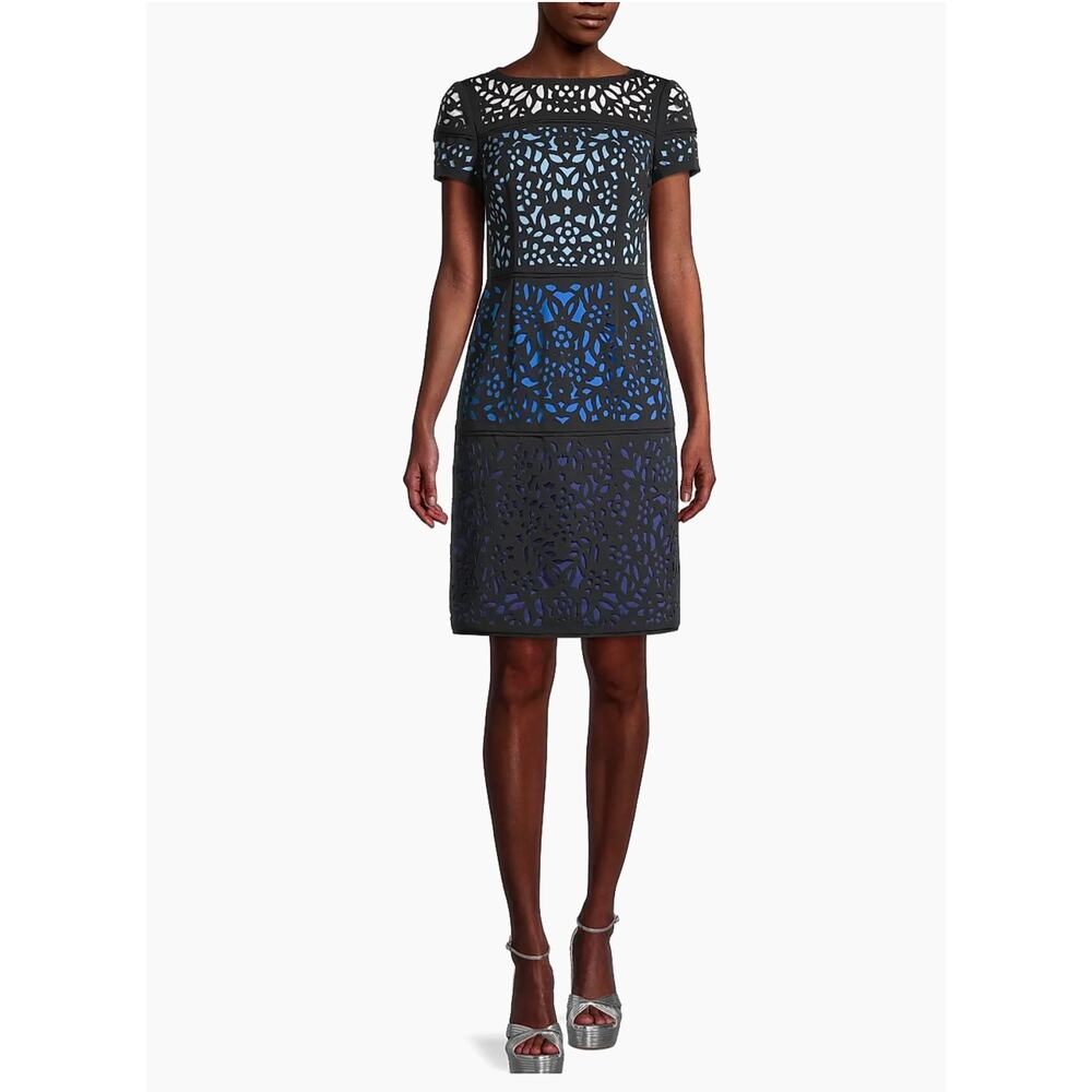 Shani Ombre Laser-Cut Lace Dress